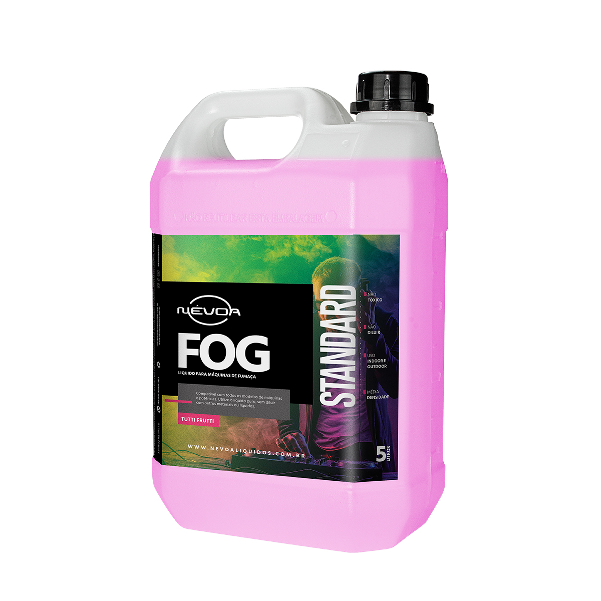 FT02 4636 LIQUIDO PARA MAQUINA DE FUMAÇA 5 LITROS FOG LINHA STANDART TUTTI-FRUTTI NEVOA-THUMB